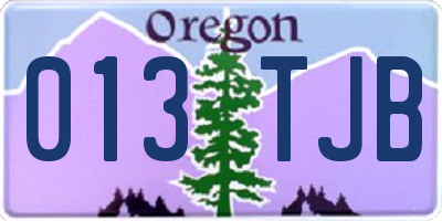 OR license plate 013TJB