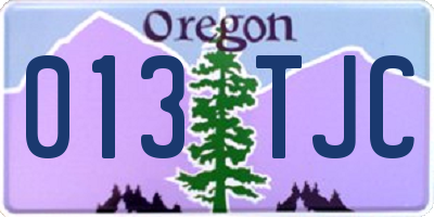 OR license plate 013TJC