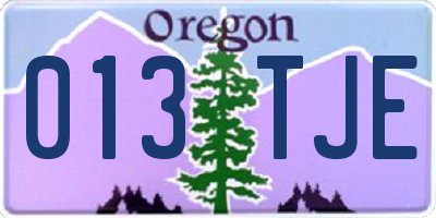 OR license plate 013TJE