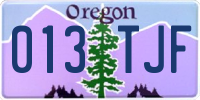 OR license plate 013TJF