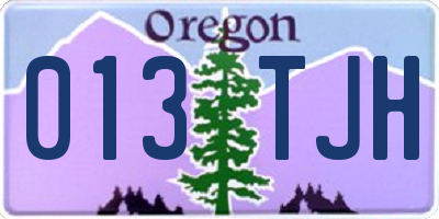 OR license plate 013TJH