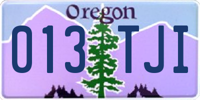 OR license plate 013TJI