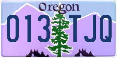 OR license plate 013TJQ