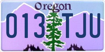 OR license plate 013TJU
