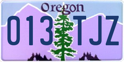 OR license plate 013TJZ
