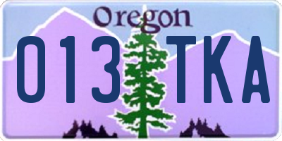 OR license plate 013TKA