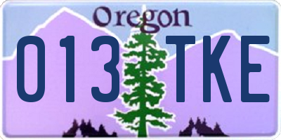 OR license plate 013TKE