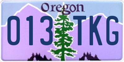 OR license plate 013TKG