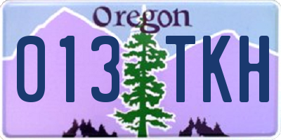 OR license plate 013TKH