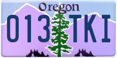OR license plate 013TKI