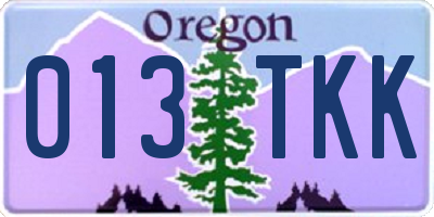 OR license plate 013TKK