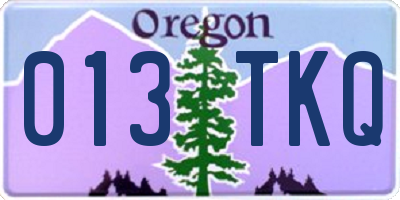 OR license plate 013TKQ