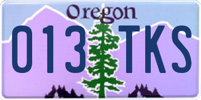 OR license plate 013TKS