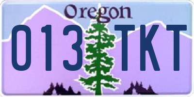 OR license plate 013TKT