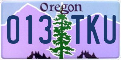 OR license plate 013TKU