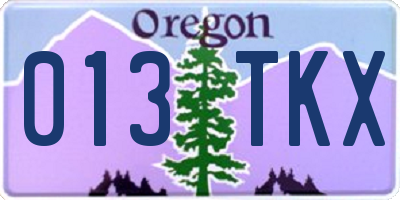 OR license plate 013TKX