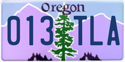 OR license plate 013TLA