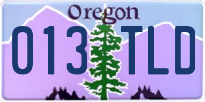 OR license plate 013TLD
