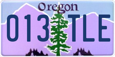 OR license plate 013TLE
