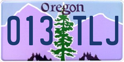 OR license plate 013TLJ