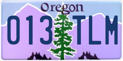 OR license plate 013TLM