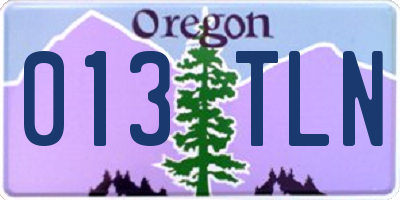 OR license plate 013TLN