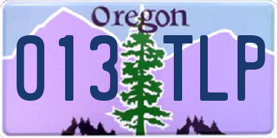 OR license plate 013TLP