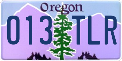 OR license plate 013TLR