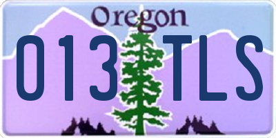 OR license plate 013TLS