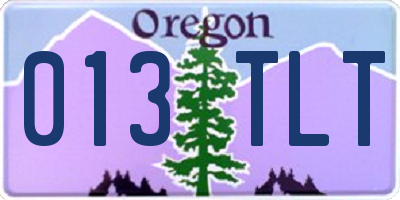OR license plate 013TLT