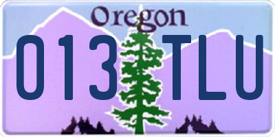 OR license plate 013TLU