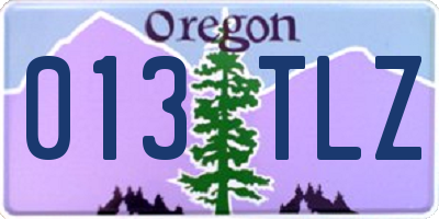 OR license plate 013TLZ