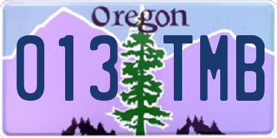 OR license plate 013TMB