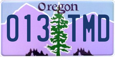 OR license plate 013TMD
