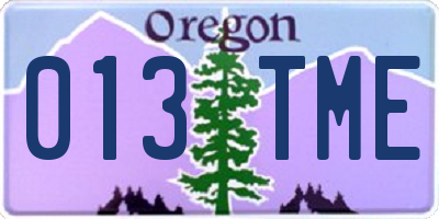 OR license plate 013TME
