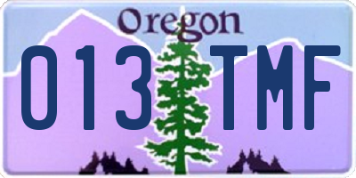 OR license plate 013TMF
