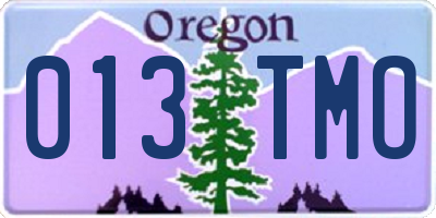 OR license plate 013TMO