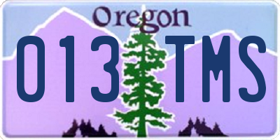 OR license plate 013TMS