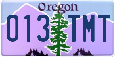 OR license plate 013TMT