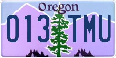 OR license plate 013TMU