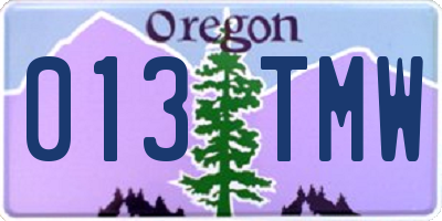 OR license plate 013TMW