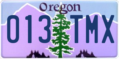 OR license plate 013TMX