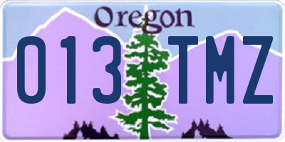 OR license plate 013TMZ