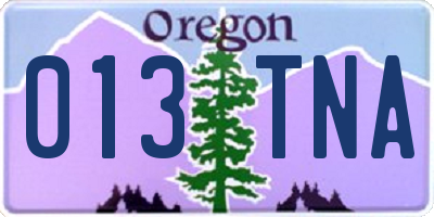 OR license plate 013TNA