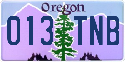 OR license plate 013TNB