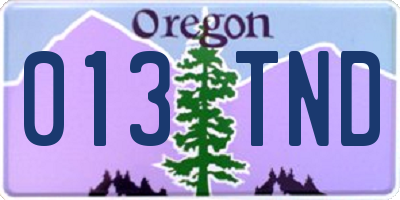 OR license plate 013TND