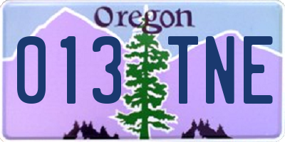 OR license plate 013TNE