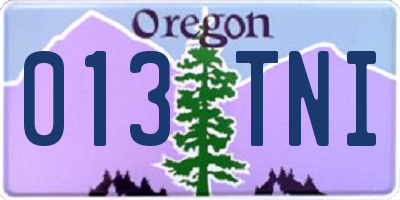 OR license plate 013TNI