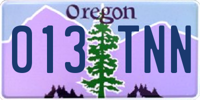 OR license plate 013TNN