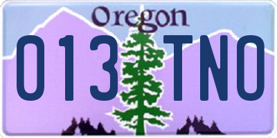 OR license plate 013TNO